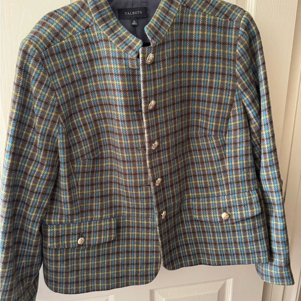 Talbots Women's Multicolor Plaid Blazer